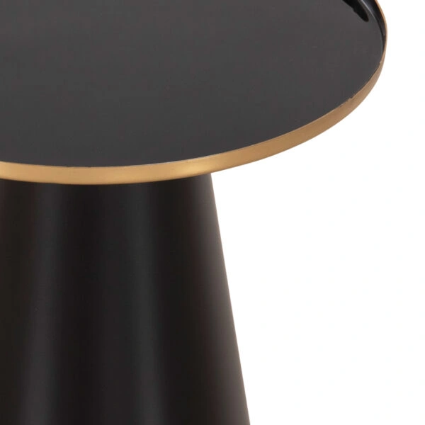 ΤΡΑΠΕΖΙA ΣΑΛΟΝΙΟΥ 2ΤΜΧ BENG HM9920 ΜΕΤΑΛΛΟ ΕΜΑΓΙΕ TOP-ΒΑΣΗ ΜΑΤ-ΜΑΥΡΟ Φ50 & Φ40 εκ.