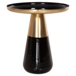 ΤΡΑΠΕΖΙA ΣΑΛΟΝΙΟΥ 2ΤΜΧ OLUF HM9922 ΜΕΤΑΛΛΟ ΕΜΑΓΙΕ-GLOSSY ΜΑΥΡΟ-ΜΑΤ ΧΡΥΣΟ Φ50 & Φ41 εκ.