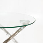 Τραπέζι σαλονιού Sabin  μέταλλο-γυαλί 8mm Φ80x43εκ
