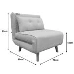 Πολυθρόνα-κρεβάτι Josuane I  ύφασμα σε ανθρακί απόχρωση 78x80x81εκ