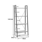 Βιβλιοθήκη- Ραφιέρα Ramon  φυσικό-μαύρο 60x23x145,5εκ