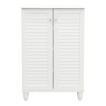 Παπουτσοθήκη-ντουλάπι Santo 10 ζεύγων σε λευκή απόχρωση 60x34.5x91.5εκ