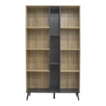 Βιβλιοθήκη Zezan  σε sonoma-ανθρακί απόχρωση 114x30x200.5εκ