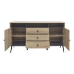 Μπουφές Zezan  σε sonoma-ανθρακί απόχρωση 140.5x41.5x80εκ