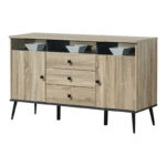 Μπουφές Zezan  σε sonoma-ανθρακί απόχρωση 140.5x41.5x80εκ