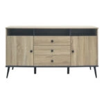 Μπουφές Zezan  σε sonoma-ανθρακί απόχρωση 140.5x41.5x80εκ