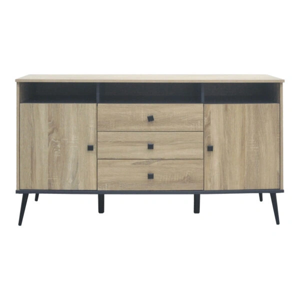 Μπουφές Zezan  σε sonoma-ανθρακί απόχρωση 140.5x41.5x80εκ