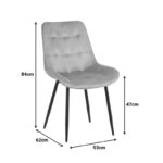 Καρέκλα Berne βελούδο σε ανθρακί απόχρωση 53x62x84εκ