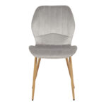 Καρέκλα Jelour  βελούδο σε γκρι απόχρωση-πόδια φυσικά μεταλλικά 46.5x60x84εκ