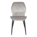 Καρέκλα Jelour βελούδο σε γκρι απόχρωση-πόδια μαύρα μεταλλικά 46.5x60x84εκ