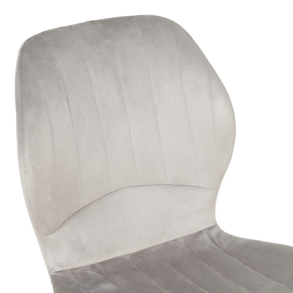 Καρέκλα Jelour βελούδο σε γκρι απόχρωση-πόδια μαύρα μεταλλικά 46.5x60x84εκ