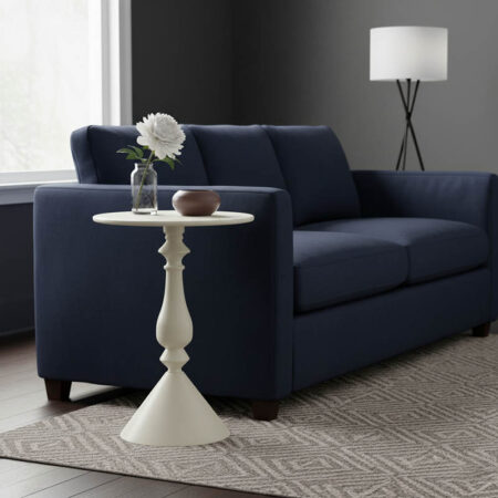 Βοηθητικό τραπέζι Lalou μέταλλο σε κρέμα απόχρωση Φ40x55εκ