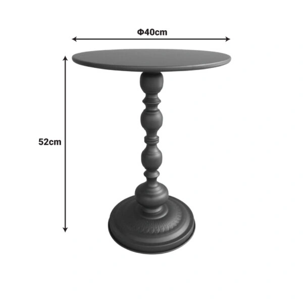 Βοηθητικό τραπέζι Anesor  μέταλλο σε μαύρη απόχρωση Φ40x52εκ