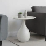 Βοηθητικό τραπέζι Samino μέταλλο σε κρεμ απόχρωση Φ39x42εκ