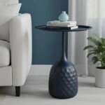 Βοηθητικό τραπέζι Waini  μέταλλο σε μαύρη απόχρωση Φ39x60εκ