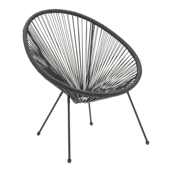Πολυθρόνα Acapulco μεταλλο-pe rattan σε μαύρη απόχρωση 68.5x74.5x84εκ