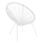 Πολυθρόνα Acapulco μεταλλο-pe rattan σε λευκή απόχρωση 68.5x74.5x84εκ