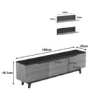 Σύνθετο σαλονιού Kasia  σε μαύρο μαρμάρου-sonoma απόχρωση 180x35x48.5εκ