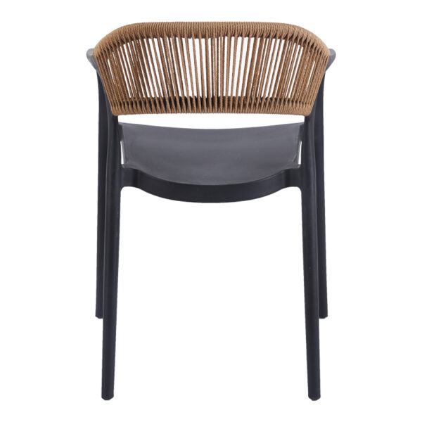 Πολυθρόνα Ankara  στοιβαζόμενη pp-pe rattan σε μαύρη-φυσική απόχρωση 54x55.5x77εκ