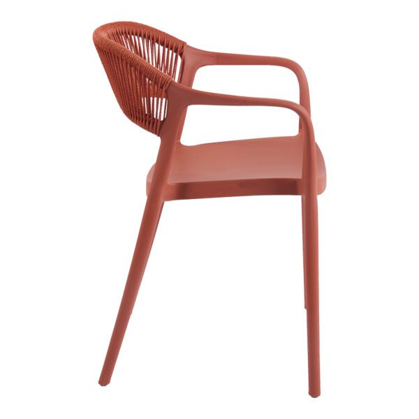 Πολυθρόνα Ankara στοιβαζόμενη pp-pe rattan σε terracotta απόχρωση 54x55.5x77εκ