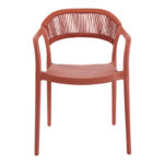 Πολυθρόνα Ankara στοιβαζόμενη pp-pe rattan σε terracotta απόχρωση 54x55.5x77εκ