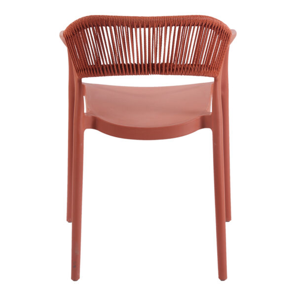 Πολυθρόνα Ankara στοιβαζόμενη pp-pe rattan σε terracotta απόχρωση 54x55.5x77εκ