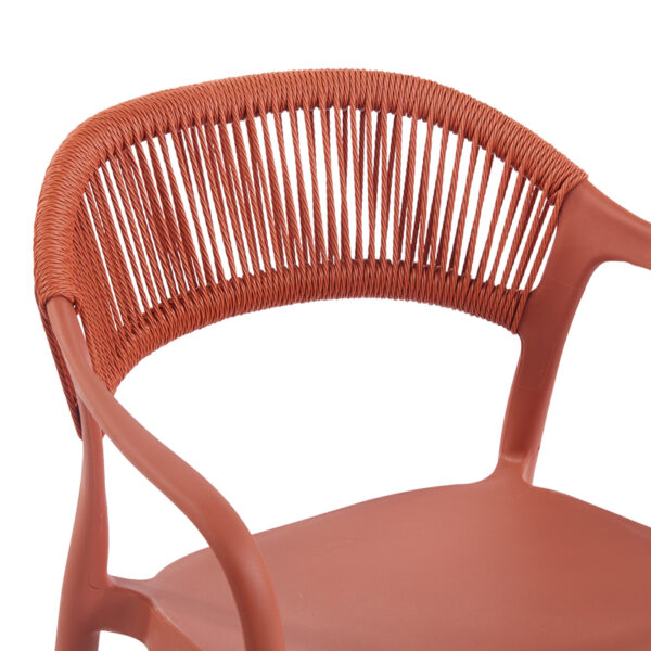 Πολυθρόνα Ankara στοιβαζόμενη pp-pe rattan σε terracotta απόχρωση 54x55.5x77εκ