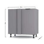 Craft Κάτω Γωνιακό Ντουλάπι Γραφίτη 80x48x82cm