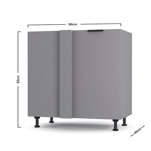 Craft Κάτω Γωνιακό Ντουλάπι Γραφίτη 80x48x82cm