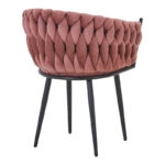 Πολυθρόνα Vivian  σάπιο μήλο βελούδο-πόδι μαύρο μέταλλο 61x55x80εκ