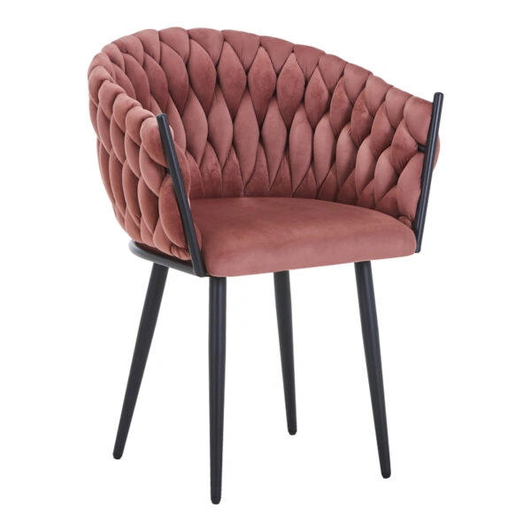 Πολυθρόνα Vivian  σάπιο μήλο βελούδο-πόδι μαύρο μέταλλο 61x55x80εκ