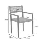 Πολυθρόνα Lengan σκελετός teak ξύλο σε φυσική απόχρωση-μπεζ σχοινί 54x52x80εκ