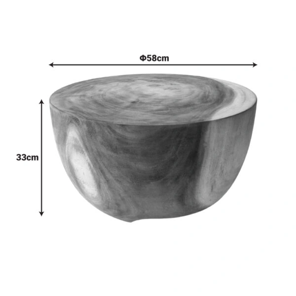 Βοηθητικό τραπέζι Notive suar ξύλο σε φυσική απόχρωση Φ58x33εκ