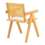 Πολυθρόνα Winslow rubberwood σε φυσική απόχρωση-ύφασμα λευκό 51x54x80εκ