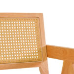 Πολυθρόνα Winslow rubberwood σε φυσική απόχρωση-ύφασμα λευκό 51x54x80εκ