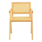 Πολυθρόνα Winslow rubberwood-rattan σε φυσική απόχρωση 51x54x80εκ