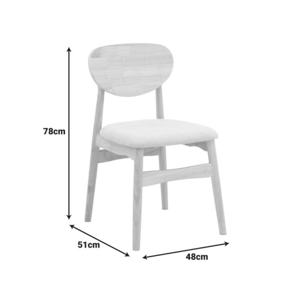 Καρέκλα Cardith  rubberwood-plywood σε φυσική απόχρωση-ύφασμα γκρι-μπεζ 48x51x78εκ