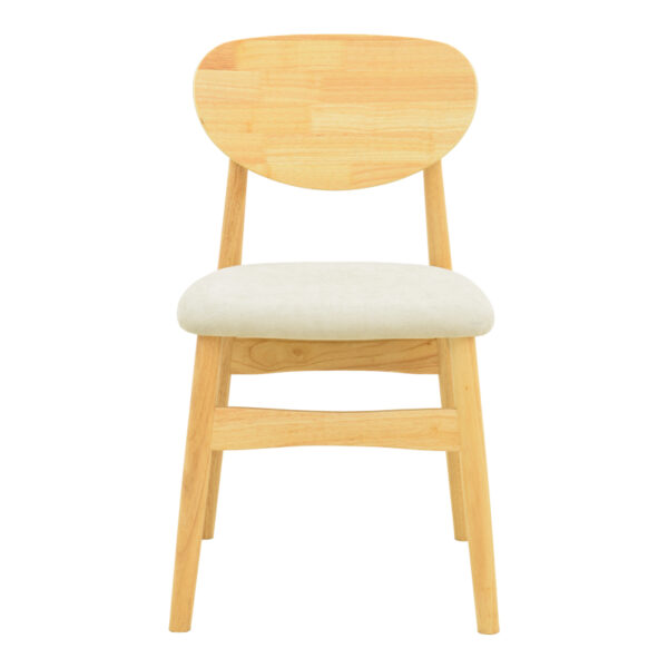 Καρέκλα Cardith  rubberwood-plywood σε φυσική απόχρωση-ύφασμα γκρι-μπεζ 48x51x78εκ