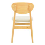 Καρέκλα Cardith  rubberwood-plywood σε φυσική απόχρωση-ύφασμα γκρι-μπεζ 48x51x78εκ