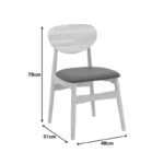 Καρέκλα Cardith  rubberwood-plywood σε φυσική απόχρωση-pu μπεζ 48x51x78εκ