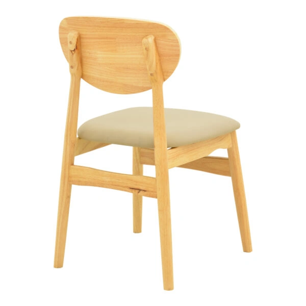 Καρέκλα Cardith  rubberwood-plywood σε φυσική απόχρωση-pu μπεζ 48x51x78εκ