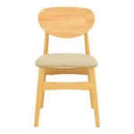 Καρέκλα Cardith  rubberwood-plywood σε φυσική απόχρωση-pu μπεζ 48x51x78εκ