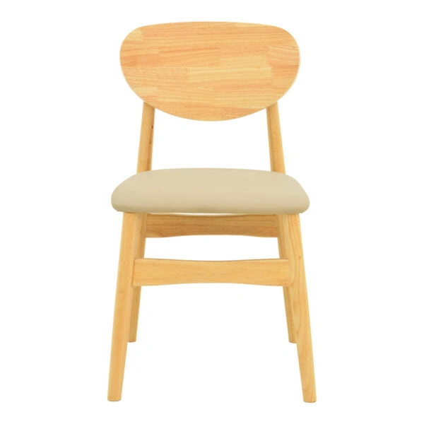 Καρέκλα Cardith  rubberwood-plywood σε φυσική απόχρωση-pu μπεζ 48x51x78εκ