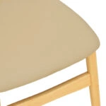 Καρέκλα Cardith  rubberwood-plywood σε φυσική απόχρωση-pu μπεζ 48x51x78εκ