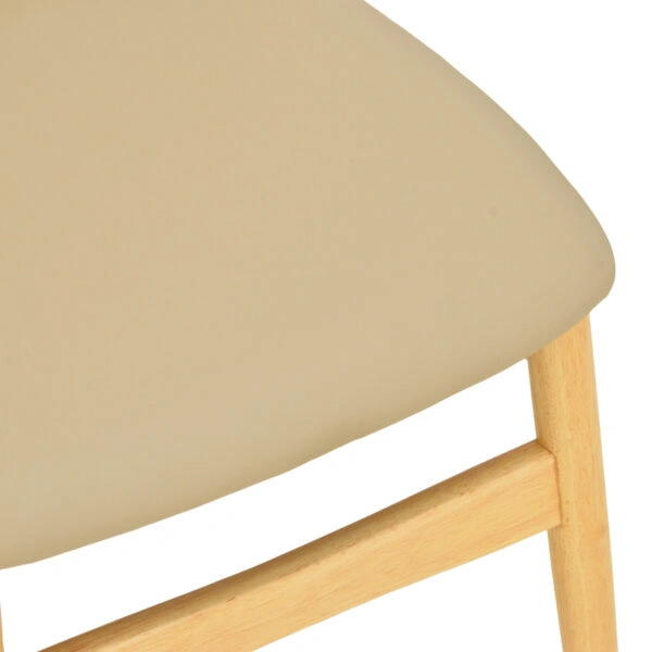 Καρέκλα Cardith  rubberwood-plywood σε φυσική απόχρωση-pu μπεζ 48x51x78εκ