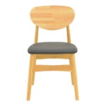 Καρέκλα Cardith  rubberwood-plywood σε φυσική απόχρωση-pu μαύρο 48x51x78εκ