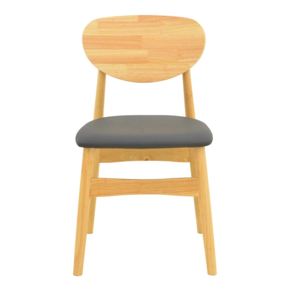 Καρέκλα Cardith  rubberwood-plywood σε φυσική απόχρωση-pu μαύρο 48x51x78εκ