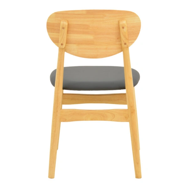 Καρέκλα Cardith  rubberwood-plywood σε φυσική απόχρωση-pu μαύρο 48x51x78εκ