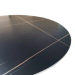 Τραπέζι Orbital sintered stone μαύρη όψη μαρμάρου με μαύρα μεταλλικά πόδια Φ120x76εκ