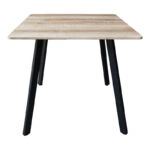 Τραπέζι Squaro  sonoma mdf με μαύρα μεταλλικά πόδια 80x80x75εκ
